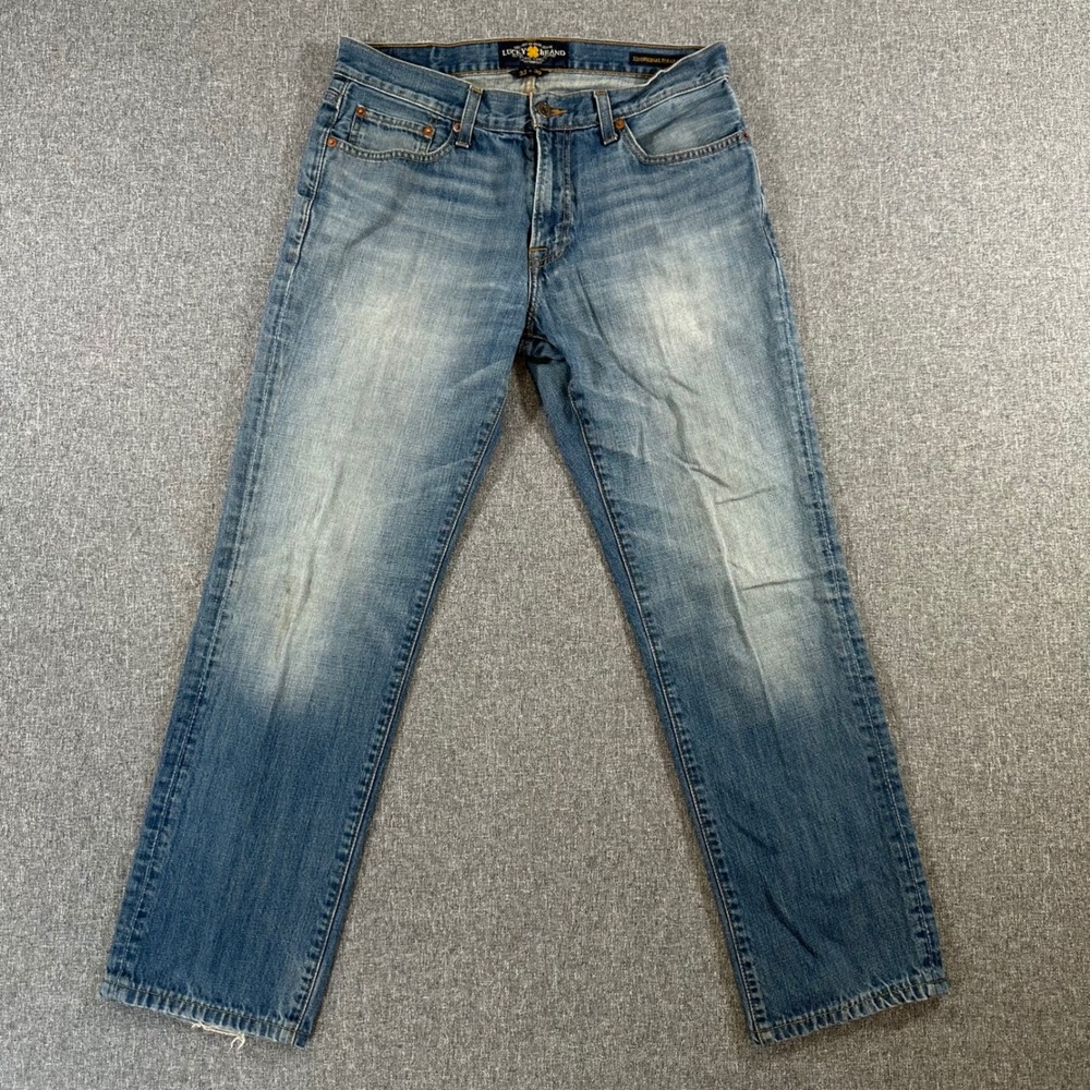 Lucky Brand 221 Original Straight Jeans Mens 32x30 Blue Denim Medium Wash Pants